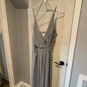 David's bridal gray wrap dress